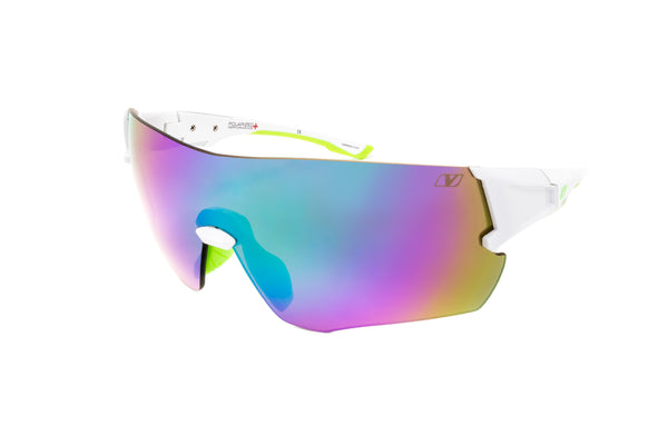 Polished White with Acid-Green Polarized+ Lens